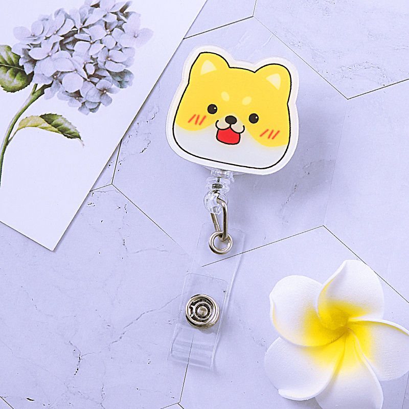 护士胸牌可爱卡通证件伸缩扣易拉扣挂绳胸卡套厂牌夹子医学工作牌