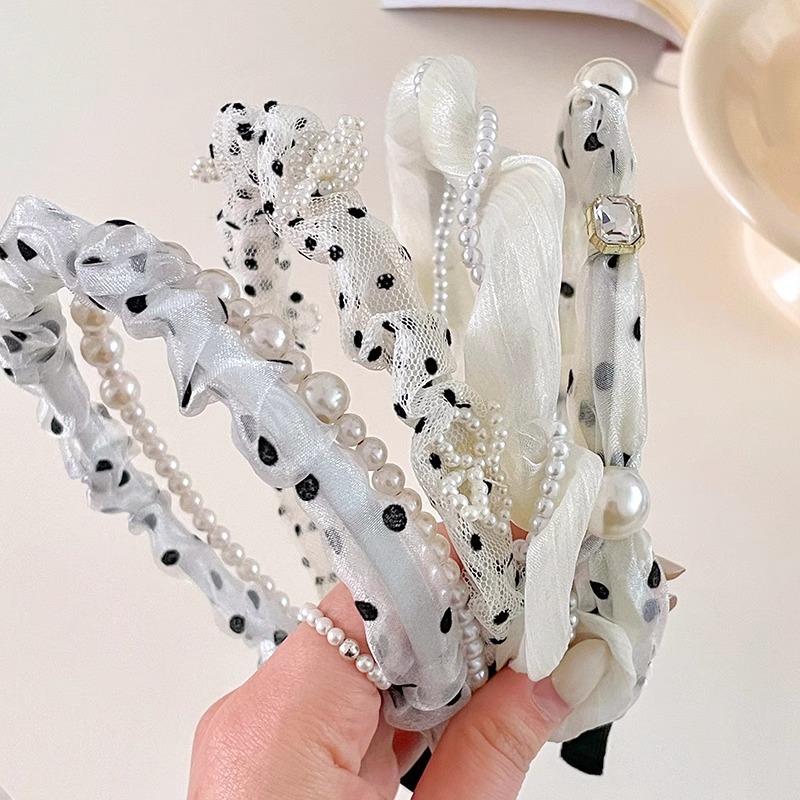 儿童超仙甜美发箍小女孩防滑头箍珍珠压发发卡女童公主风发捆发饰