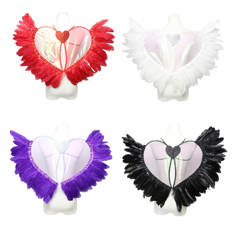 Zilin Cross-Border Festival Party Performance Props Children Adult Cos Dress up Angel Wings Love Feather Wings