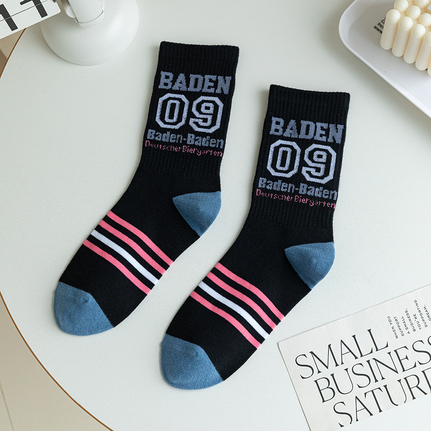 New Autumn Long Socks Personalized Patterns Long Sports Cotton Socks Trendy Casual Style Cotton Socks Cross-Border Supply