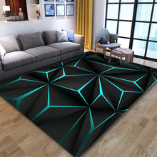 跨境3D抽象几何视觉地毯科技感电竞房卧室床边毯亚马逊代发地垫