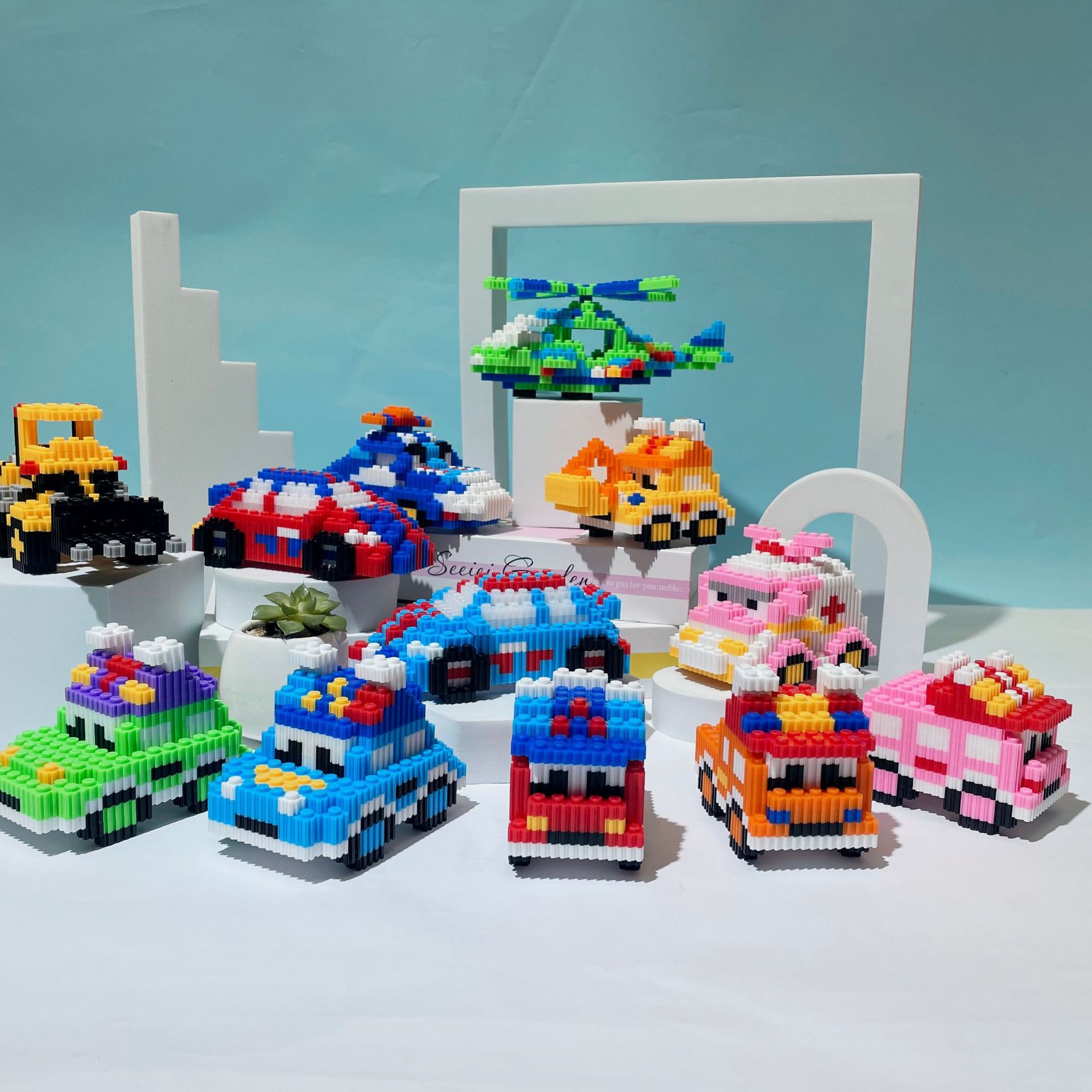 厂家兼容乐高串联拼装积木小汽车拼插小颗粒小盒儿童益智玩具批发