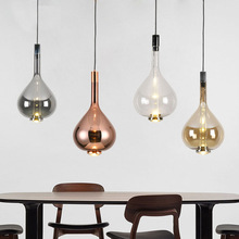 北欧餐厅咖啡厅样板间玻璃单吊灯设计师创意个性后现代简约床头灯