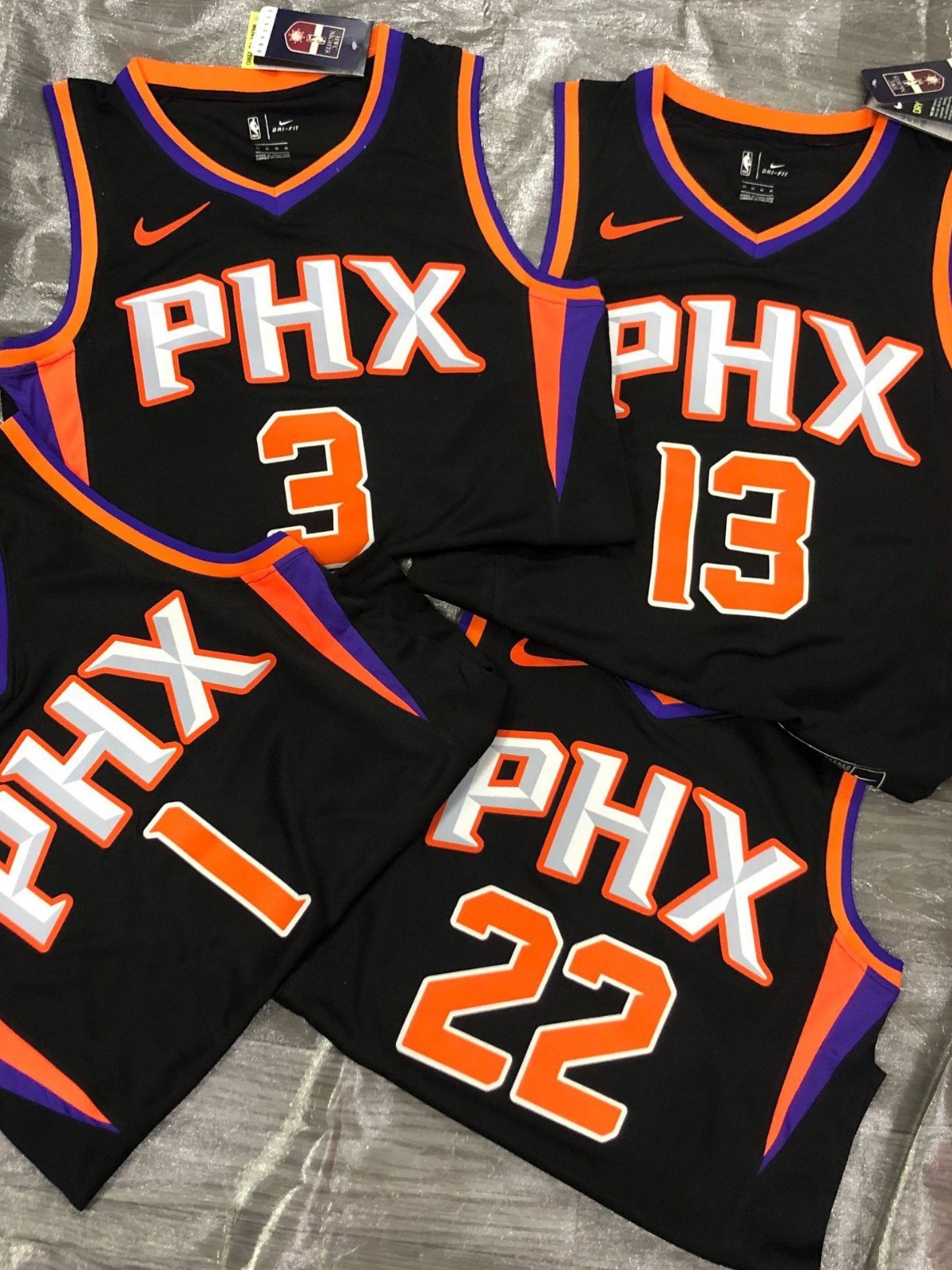 太阳队 黑色 1号 布克3号 保罗 22号 艾顿35号 杜兰特nba球衣