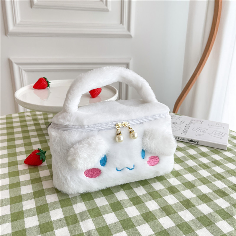 Storage Cosmetic Bag New Cute Cinnamoroll Babycinnamoroll Series Soft and Adorable Handbag Cartoon Funny Stitch Bucket Bag