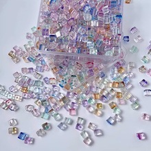 琉璃方糖 正方体水晶散珠玻璃珠diy手链手机链制作串珠材料100颗