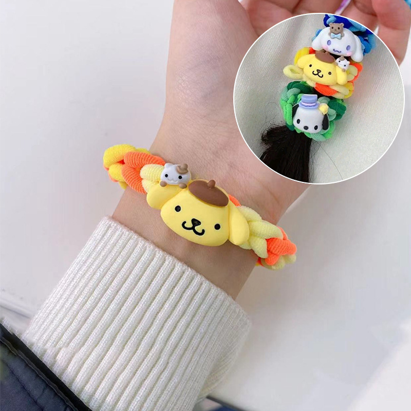 2023 New Sanrio Rubber Band DIY Woven Homemade Cartoon Hair Band Bracelet Hairtie Couple Girlfriends Carrying Strap