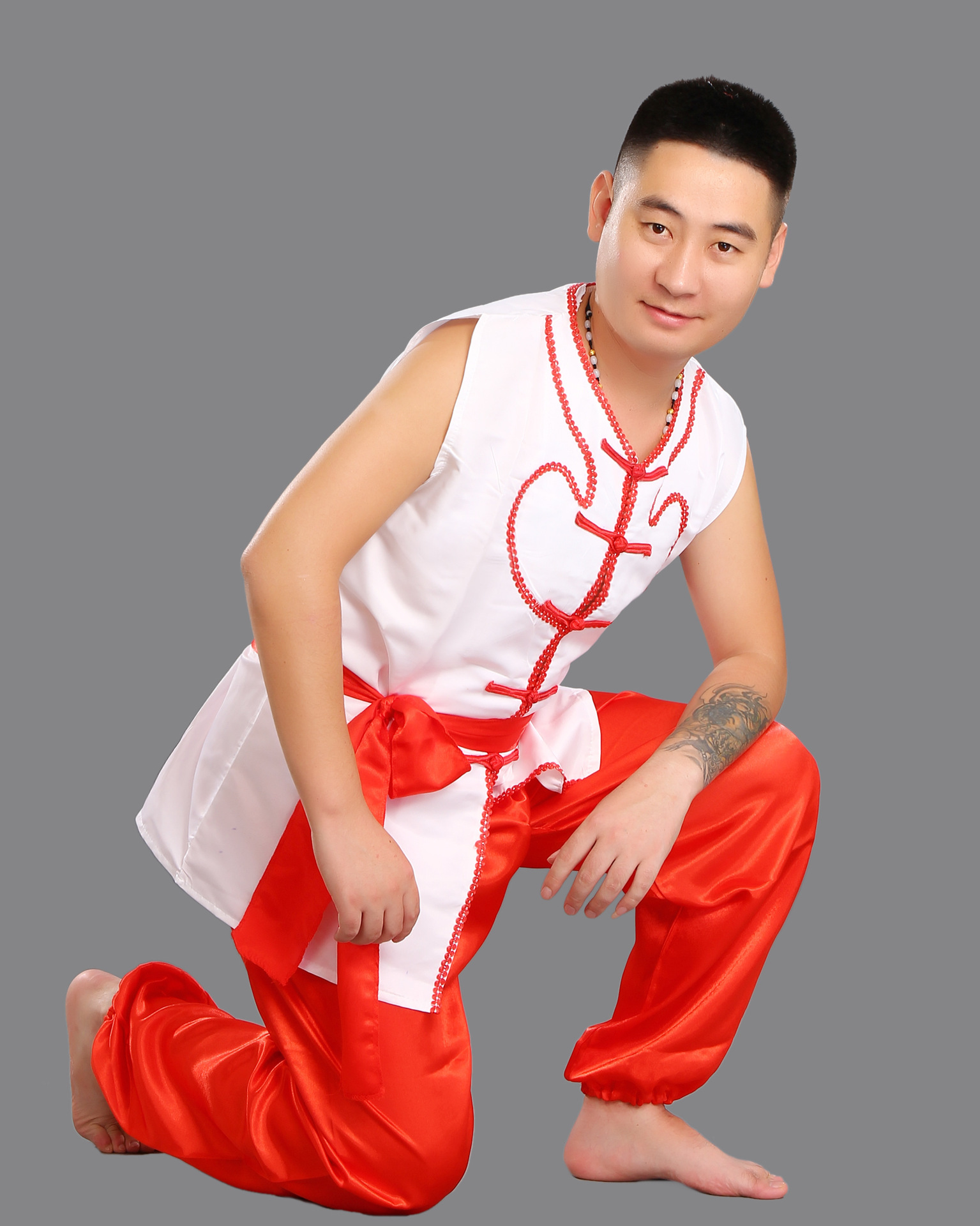 赛龙舟演出服装男款陕北腰鼓民族舞蹈服喜庆服秧歌打鼓服舞龙舞狮