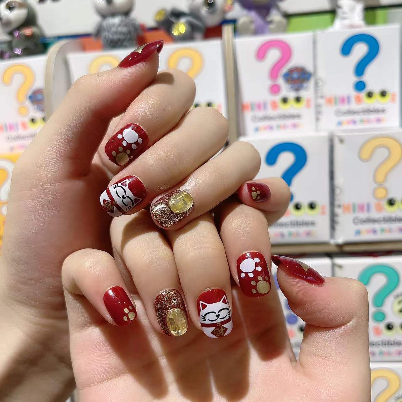 2022新款穿戴甲招财猫穿戴式美甲贴片高级感指甲成品可拆可卸甲片