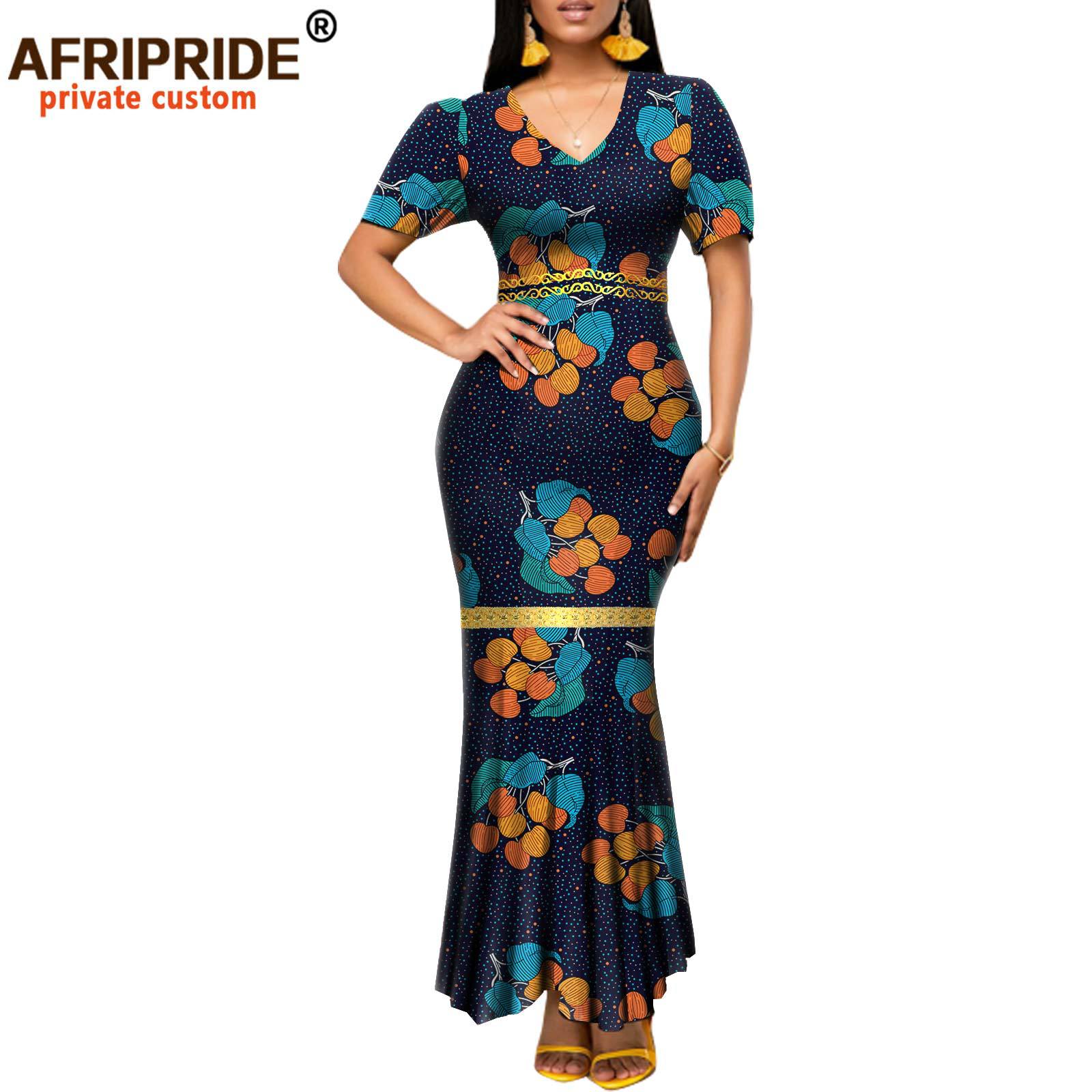 Foreign Trade Africa Duplex Printing Cotton Batik Fashion Large Size Women's Dress Afripride 2125025