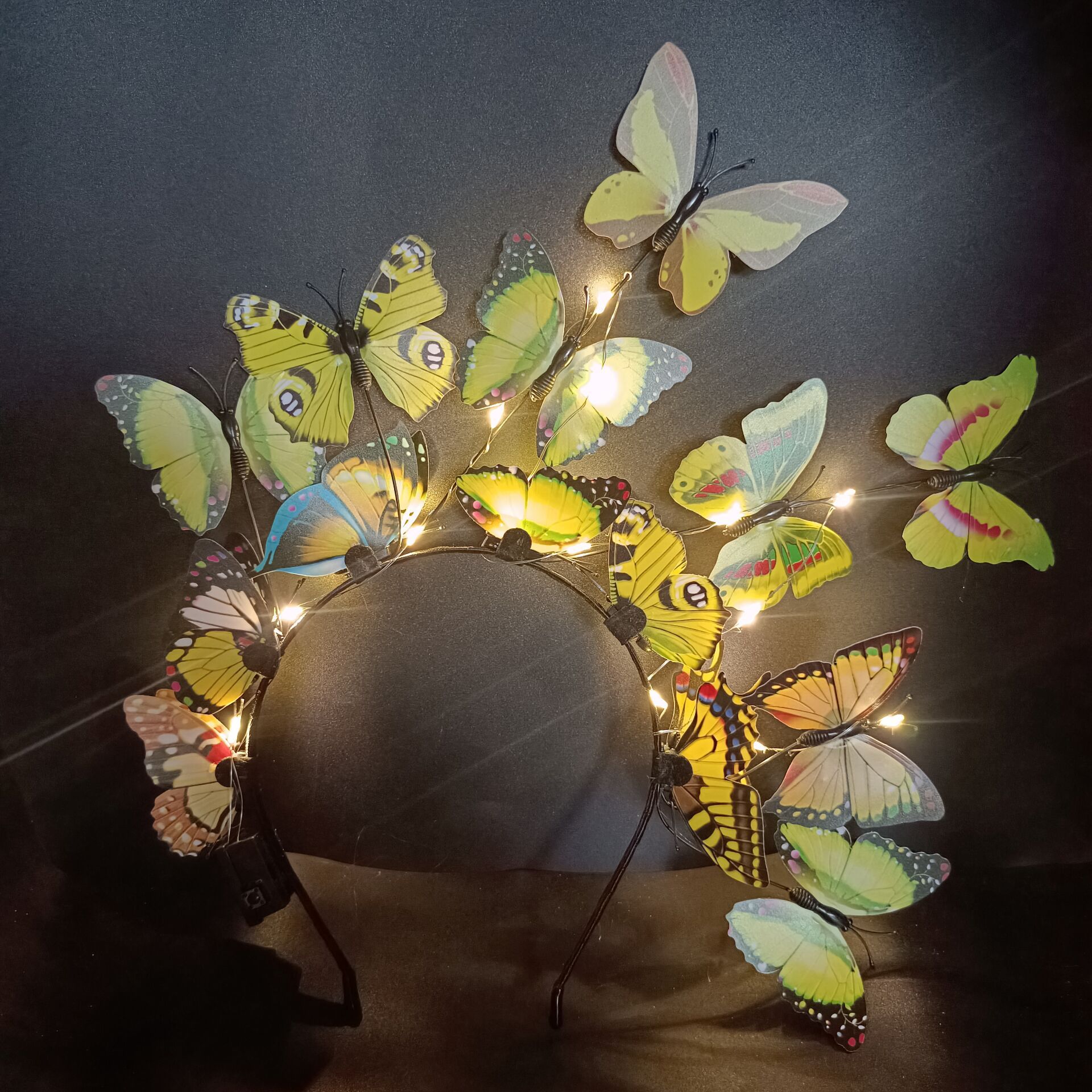 Amazon Luminous Headband Christmas Butterfly Headband Concert Headdress Scenic Spot Night Market Tourist Landscape Supply