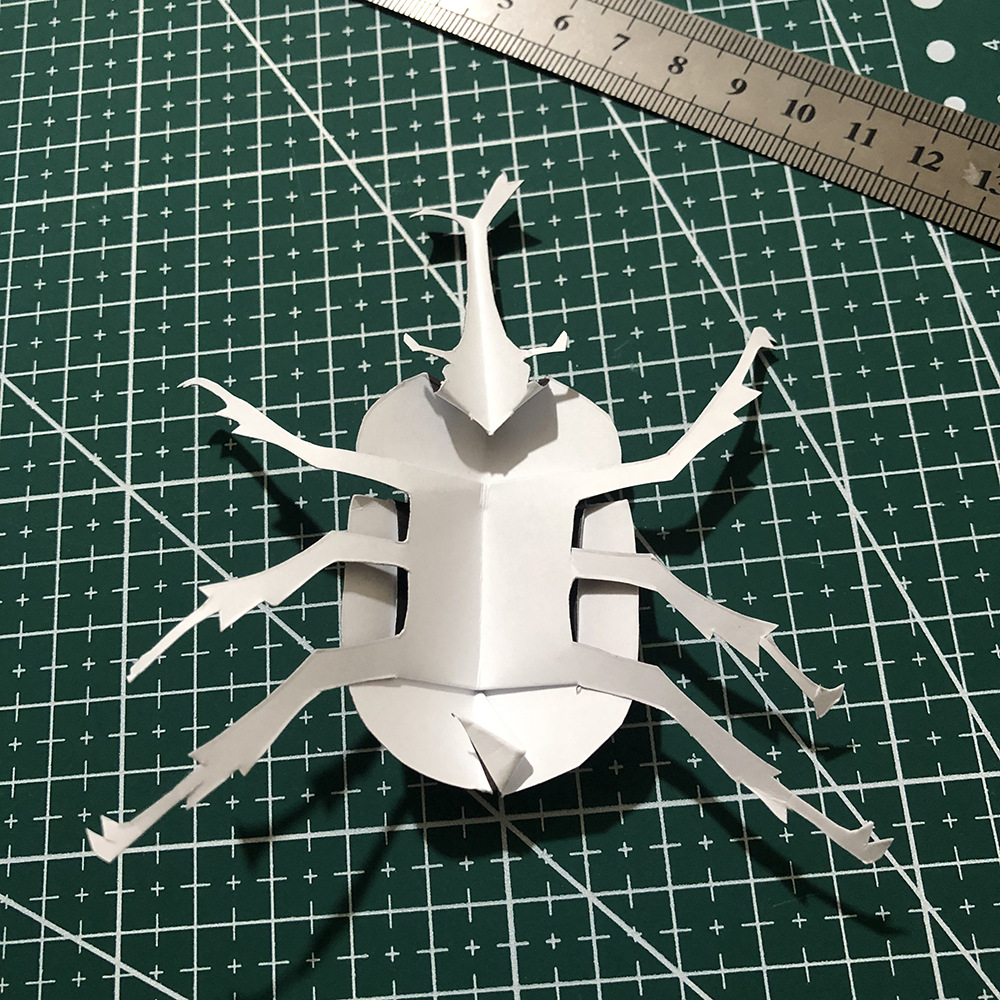 6件套独角仙 蝴蝶 蜻蜓 螳螂 昆虫纸模型 手工diy 学生活动 亲子