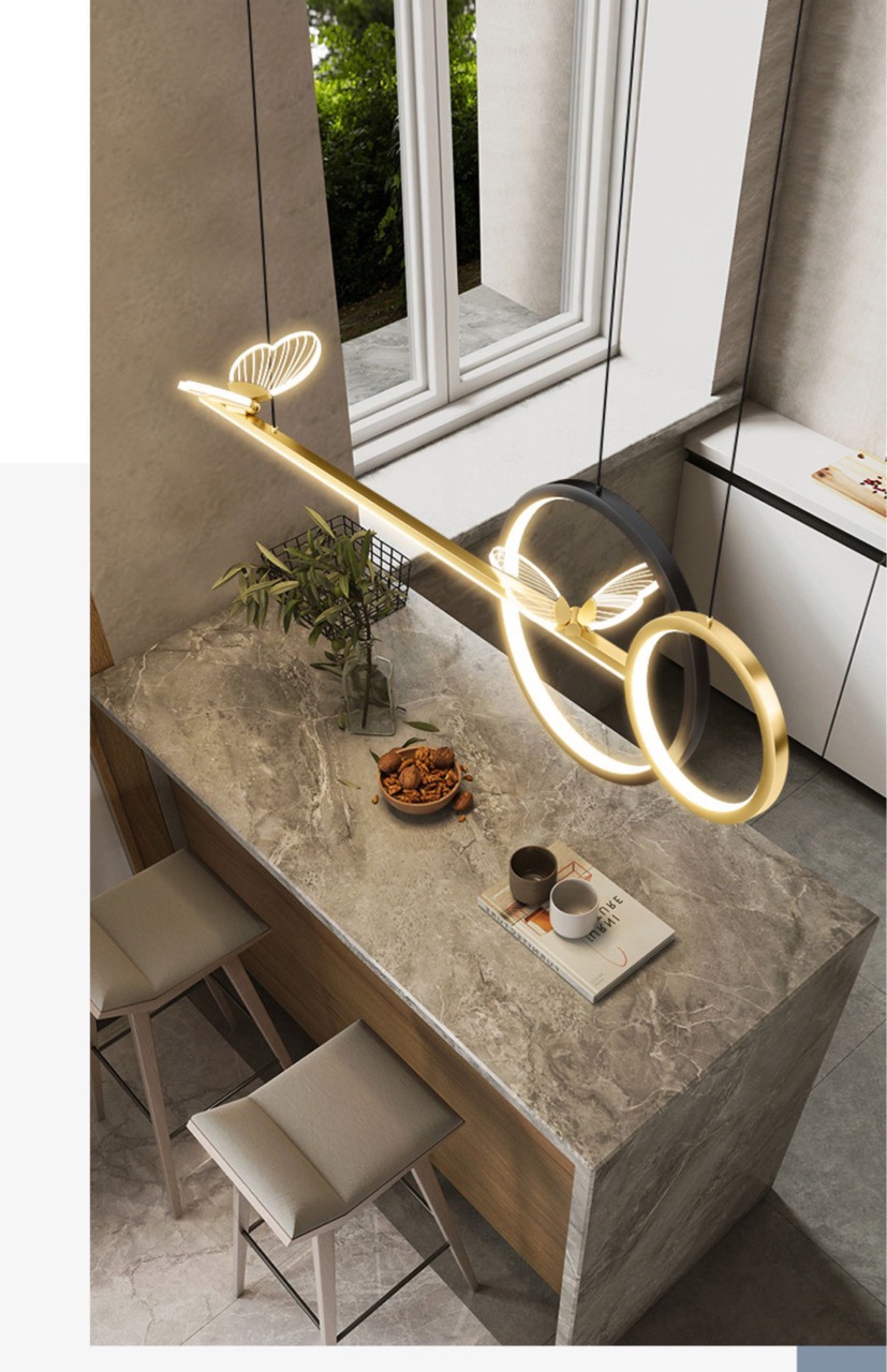 简约现代餐厅灯北欧led长条饭厅吊灯设计师长条蝴蝶餐桌灯吧台灯