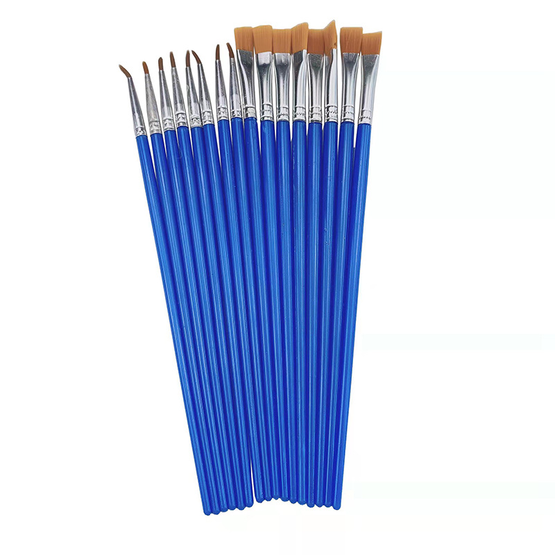 水粉笔彩绘涂鸦画笔蓝杆塑料勾线笔排线diy数字油画手绘美术画笔