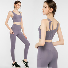 工厂瑜伽服健身套装女新款时尚专业高端网红同款跑步运动套装批发
