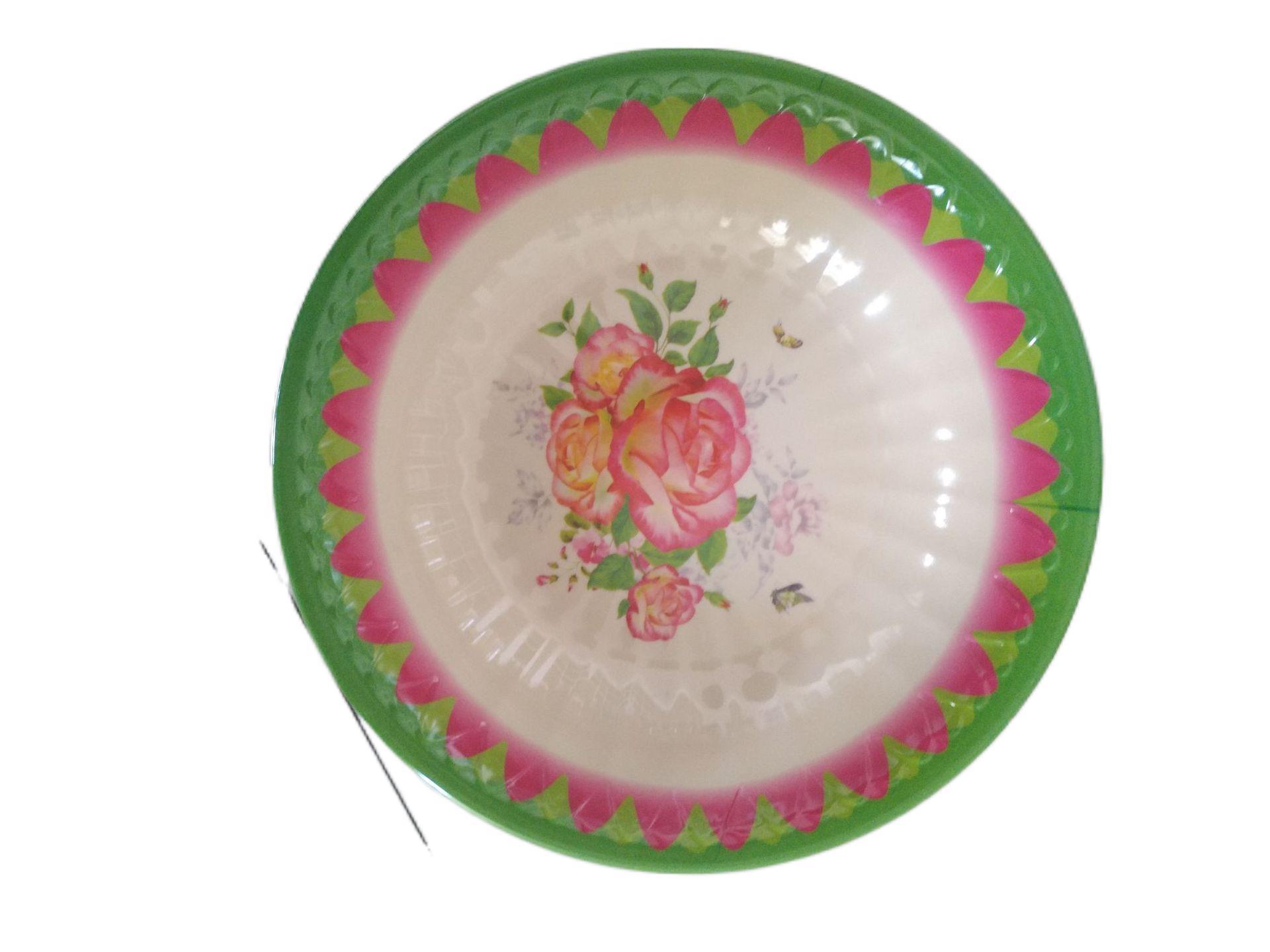 Plate Melamine Tableware 10 12 14 Inch Corrugated Flower Disk