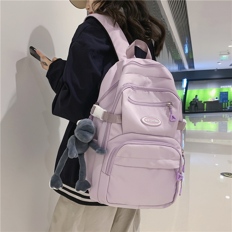 Schoolbag Female Junior High School Student Large Capacity New Korean Style 2022 Girls Middle School High School Student Waterproof Backpack Boys