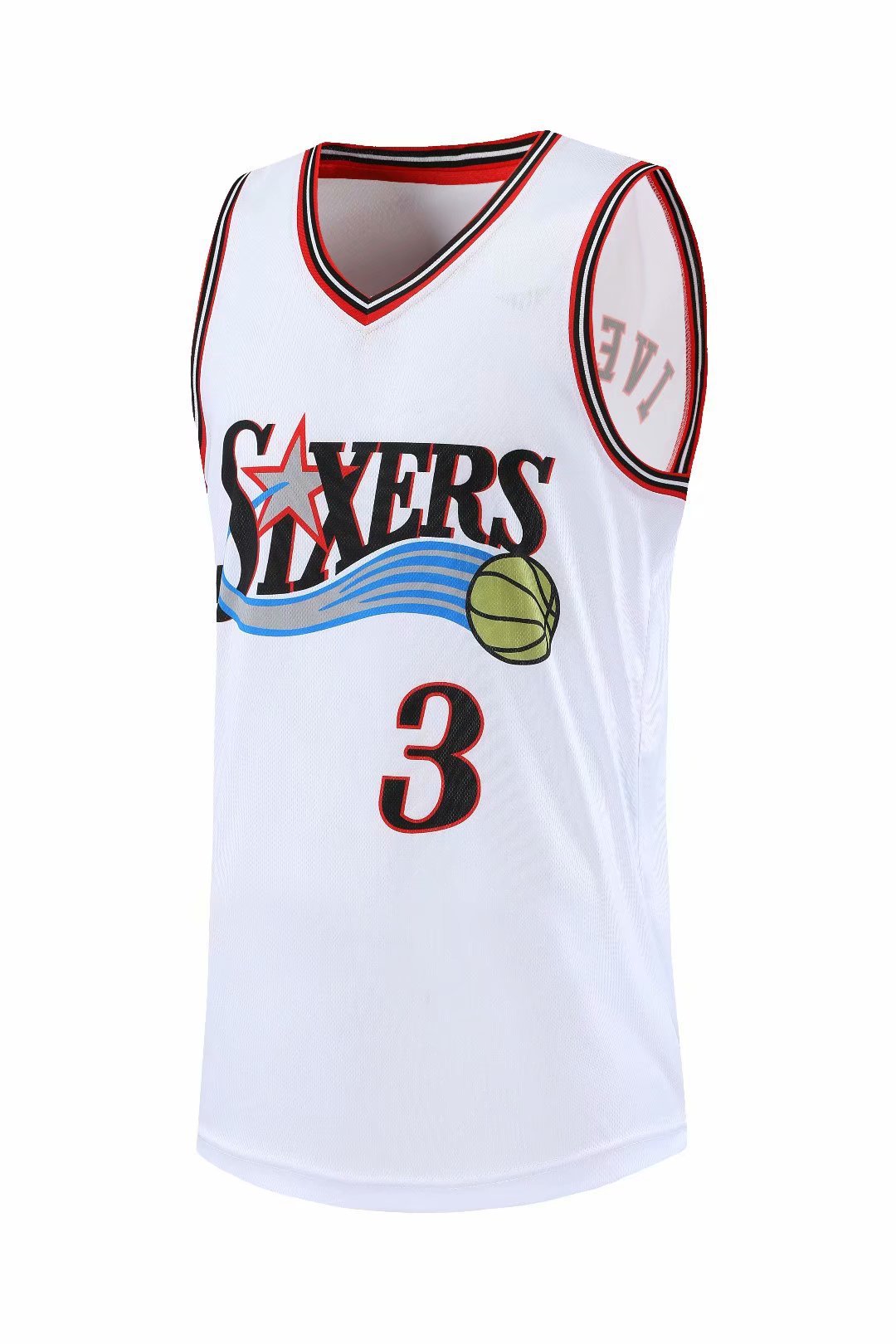 阿伦艾弗森球衣费城76人3号复古篮球服套装全身印数码印篮球背心