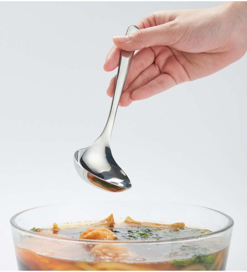 韩式网红304不锈钢汤壳 家用餐具盛粥舀汤酱汁勺创意大头火锅汤勺