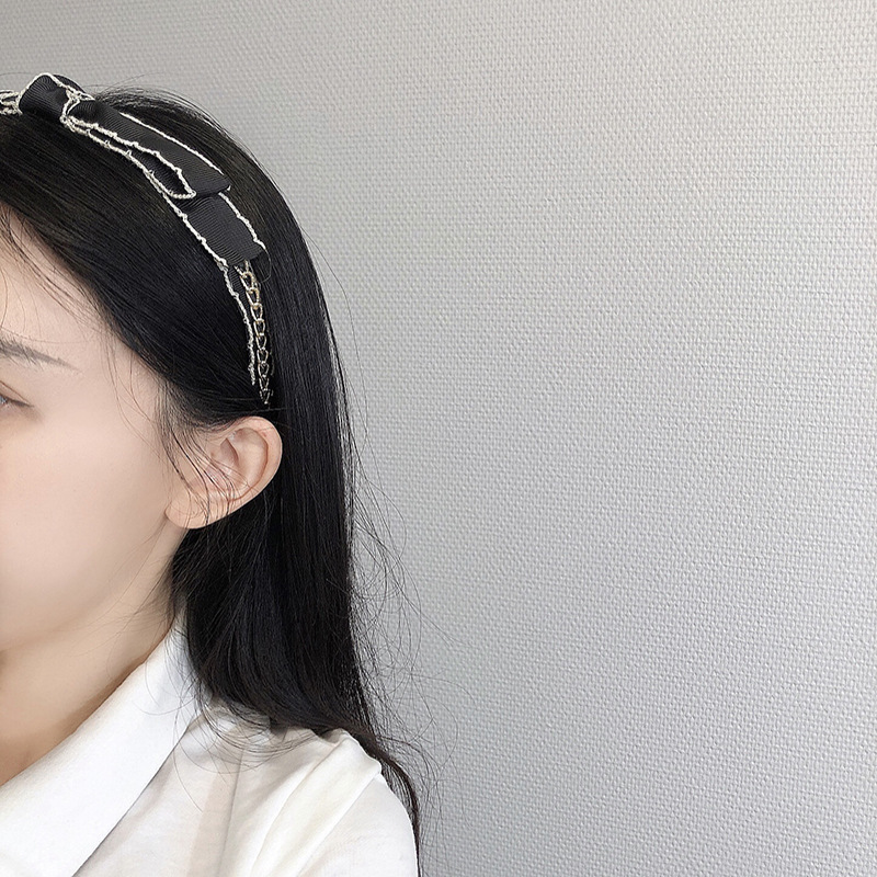 韩国jennie同款大蝴蝶结发箍复古甜美布艺网红头箍发卡女