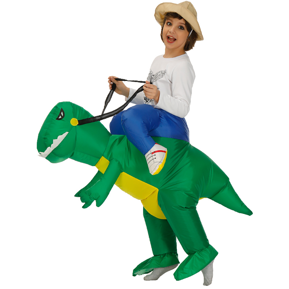 跨境六一节表演校运会恐龙充气服派对万圣亲子儿童骑恐龙充气服装