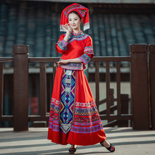 壮族服装女传统广西三月三成人少数民族服饰歌圩节舞蹈表演演出服