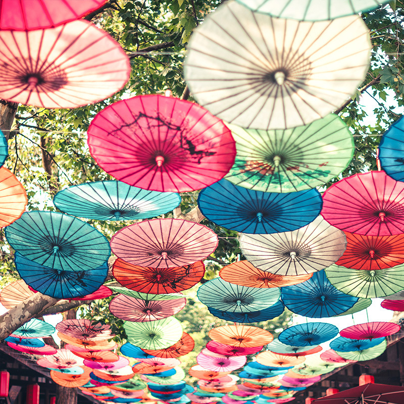 网红打卡拍照区布置户外装饰伞景区吊顶中国风舞蹈演出古装油纸伞