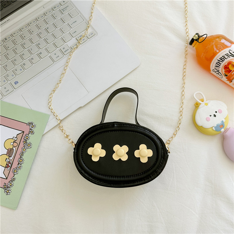 Cute Flowers Small round Bag 2023 New Kid's Messenger Bag Children's Coin Purse Fashionable Decoration Bag Fashion