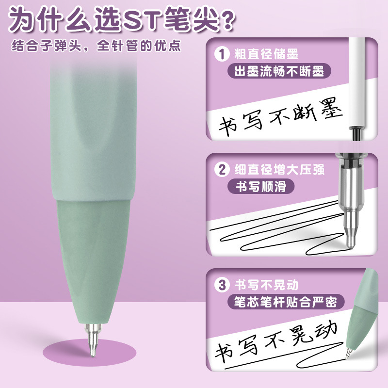 Good-looking Gel Pen Only for Student Exams Brush Pen Office Supplies Signature Pen Press Black Pen Quick-Drying Ball Pen