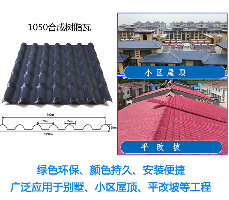 树四层共挤树脂瓦---1000型超强聚酯瓦商品描述视频展示规格1050xnx2