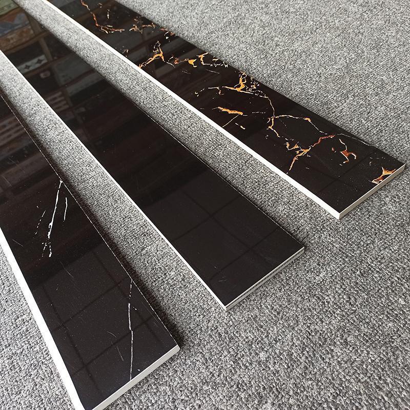 1200全瓷踢脚线瓷砖大板纯白地角线客厅黑灰色线地角线1.2米