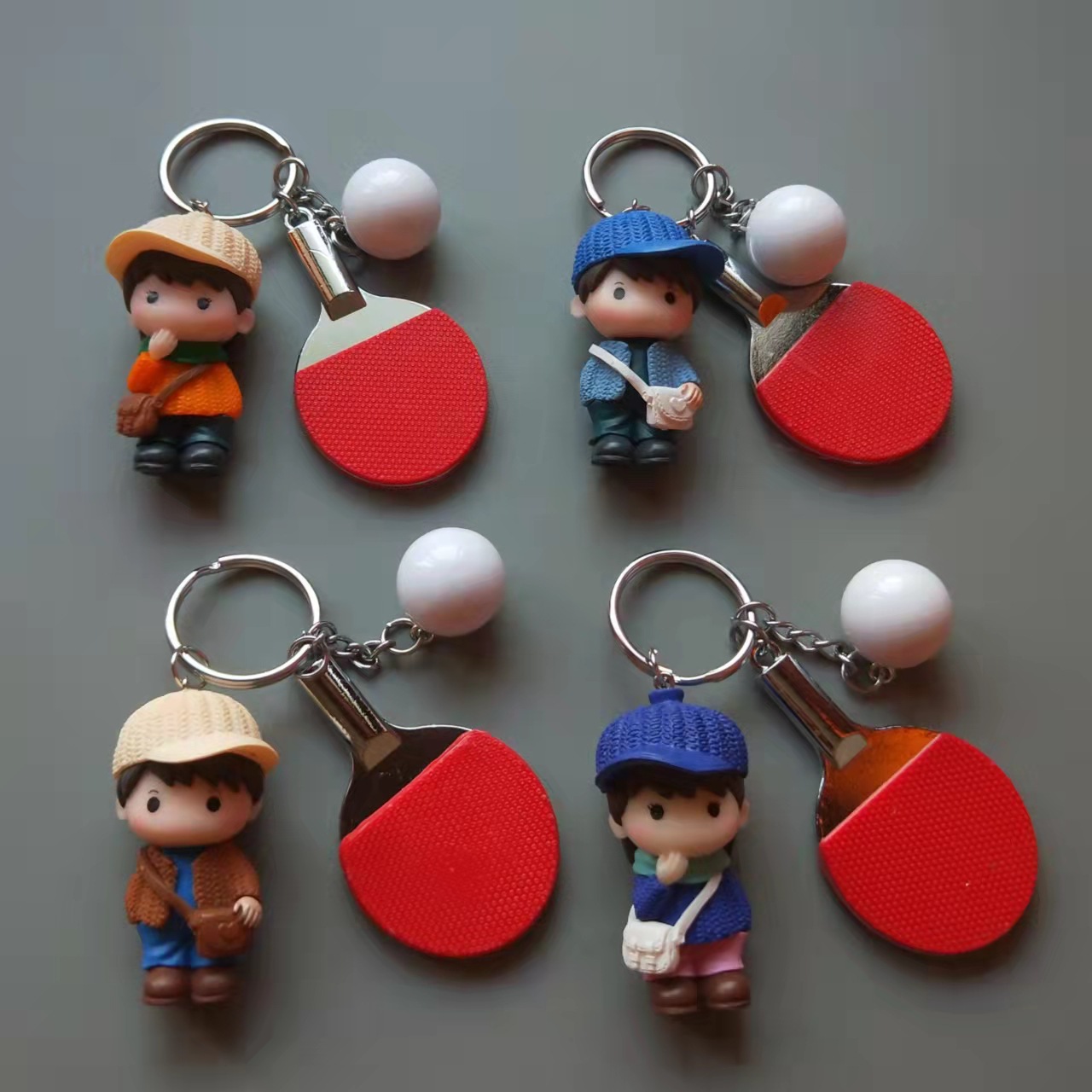 乒乓球拍球钥匙扣