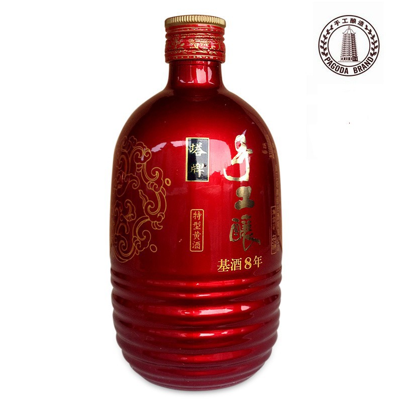绍兴黄酒花酒塔牌手工酿基酒八年陈黄酒480ml*6瓶礼盒-阿里巴巴