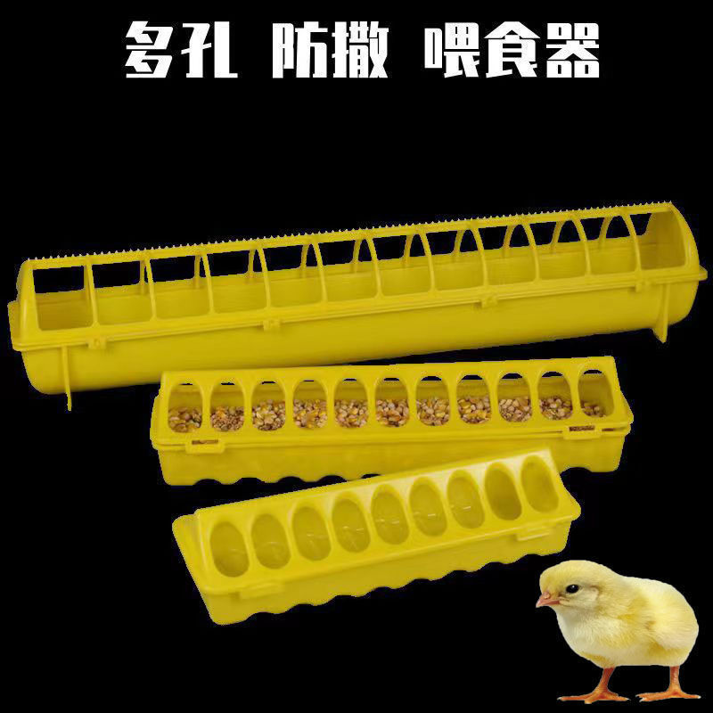 鸡食槽防撒食槽喂食器小鸡鹌鹑食槽芦丁鸡食槽家禽饲料多孔喂料槽