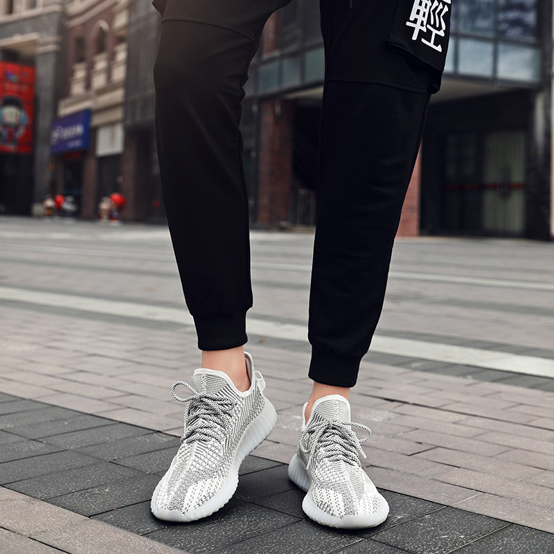 350v2椰子鞋情侣款果冻软底小白鞋透气飞织潮流休闲鞋学生运动鞋