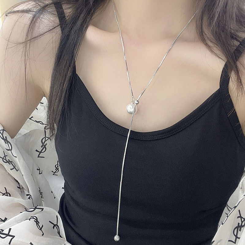 Yiwu Factory Direct Sales Personalized Creative Niche Necklace Pull-out Adjustable Fashion Elegant Sweater Chain Long Jewelry