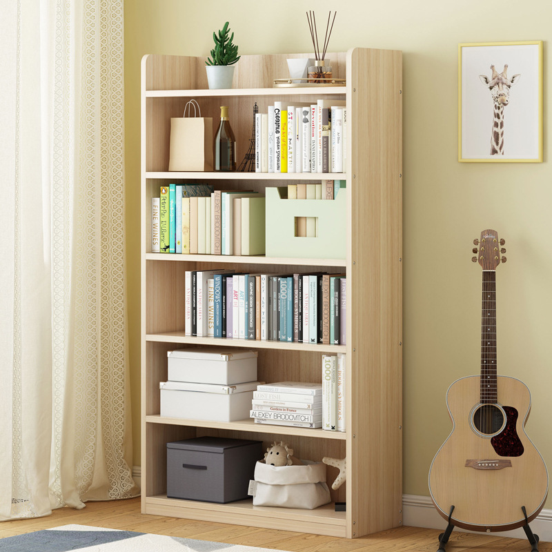 松木书柜落地置物架落地简易客厅卧室儿童桌面上收纳学生小书架子