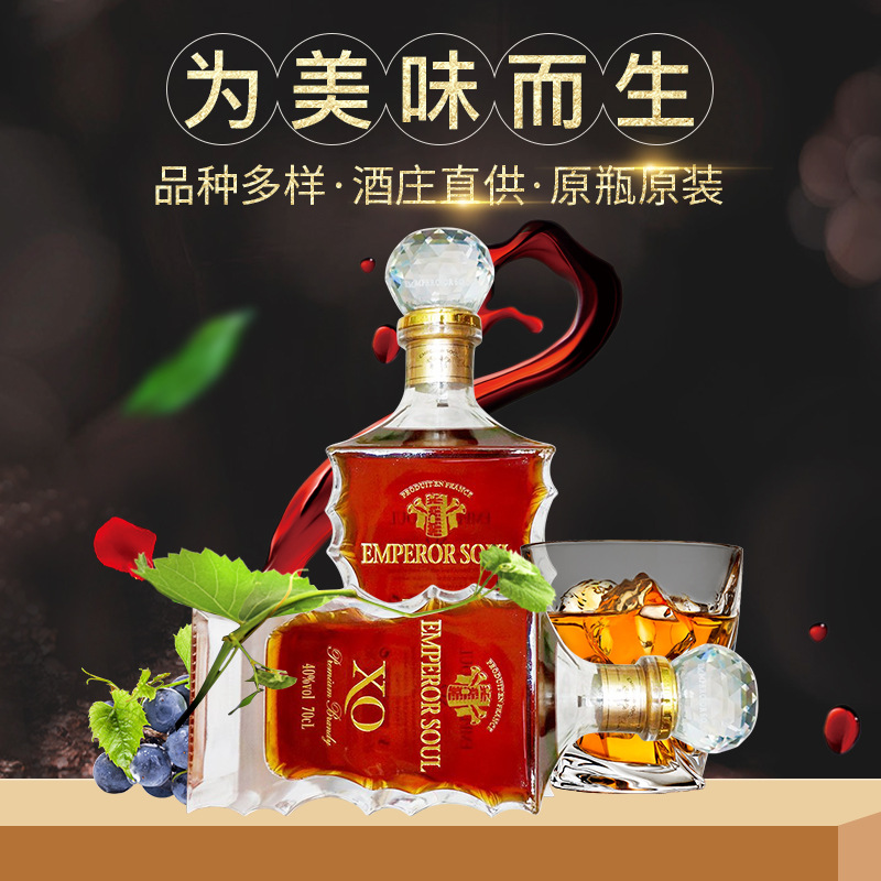产地直发法国洋酒进口xo白兰地礼盒 700ml原瓶进口帝魄xo白兰地