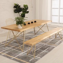 北欧实木桌椅组合原木风餐桌椅现代家用客厅茶桌简约办公接待洽谈