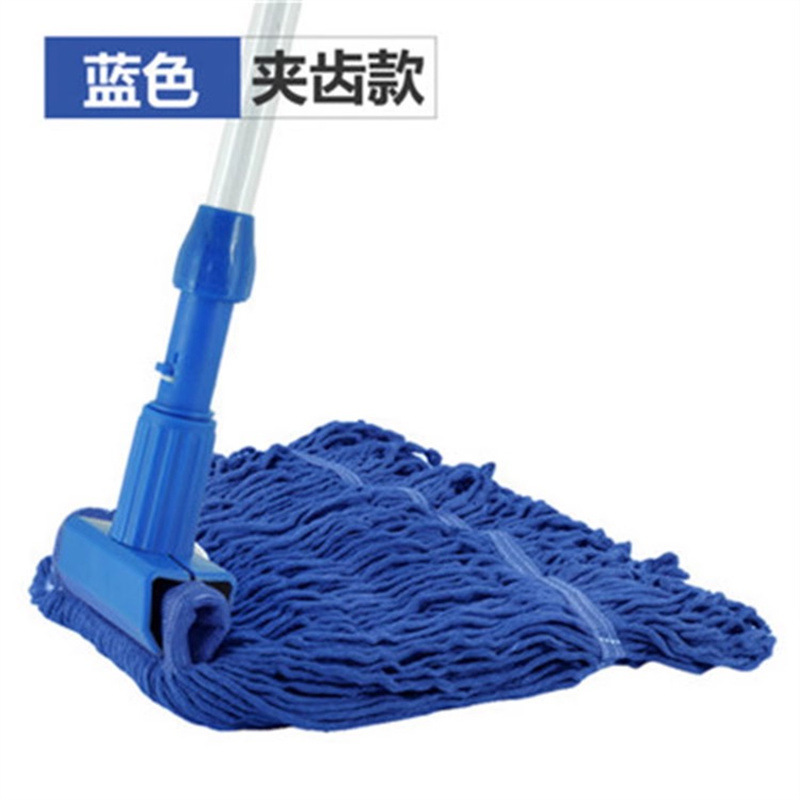 普通大圆头实木杆墩布棉线吸水拖把绒线布条老式拖布酒店物业唷贸 图