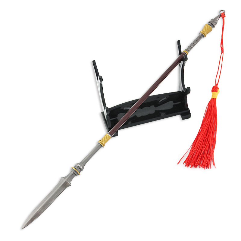 三国赵子龙兵器模型22厘米赵云豪龙胆长枪全金属工艺品摆件