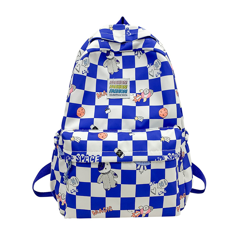 Korean Style Schoolbag Female Student Large Capacity Ins Mori All-Match Chessboard Plaid Backpack High School Junior School Backpack