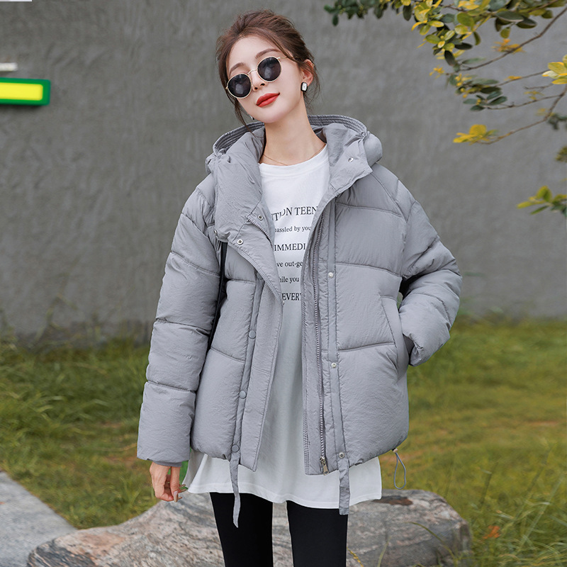 2024新款韩版棉服女短款冬季韩系花苞帽宽松面包服棉服外套棉衣女