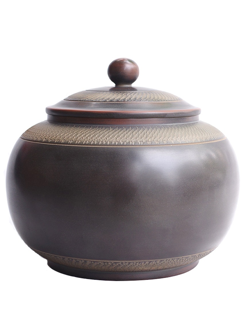 广西钦州坭兴陶全手工小茶叶罐陶瓷储物罐六堡茶包装密封罐