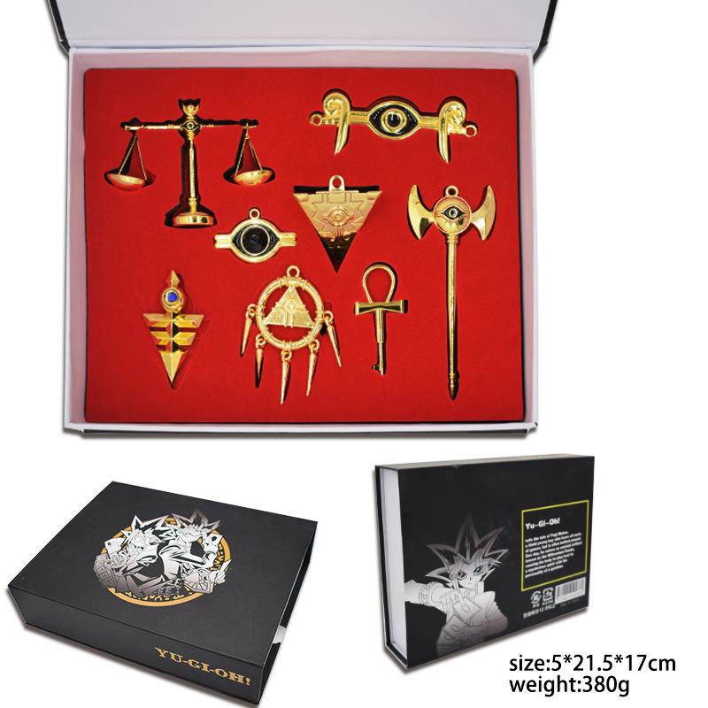 新款 游戏王合金钥匙扣项链套装 游戏王千年积木智慧轮 神器礼盒