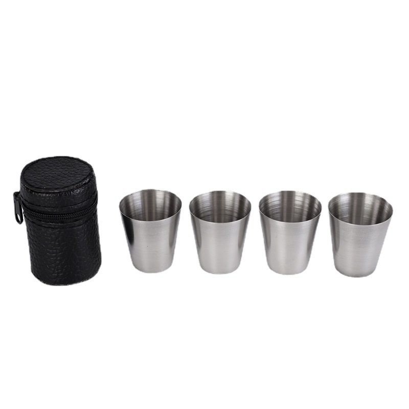 Hz222 Supply 30Ml Thickened Outdoor Carry Wine Glass Stainless Steel Mug Convenient Cool Drinks Cup Single Layer White Wine Glass