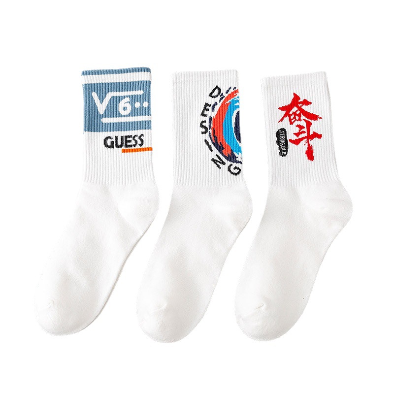 Popular Lovers' Socks College Trendy Socks Ins Generation Basketball Tube Socks Spring and Summer White Long Socks Free Shipping Men's Socks