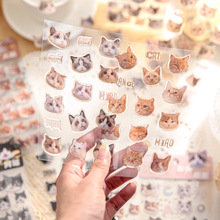 纸先生平张贴纸 猫猫头系列 百变猫头手帐装饰素材3张入 4款选