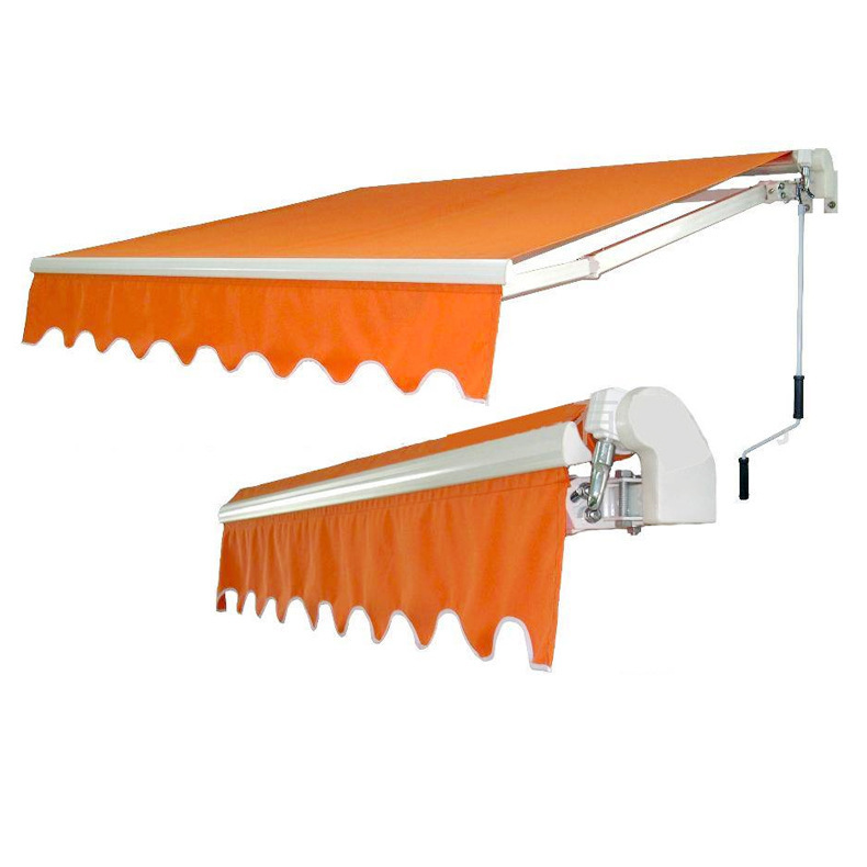 手动伸缩遮阳棚雨篷门店伸缩篷推拉蓬折叠阳台手摇遮阳棚款式多多