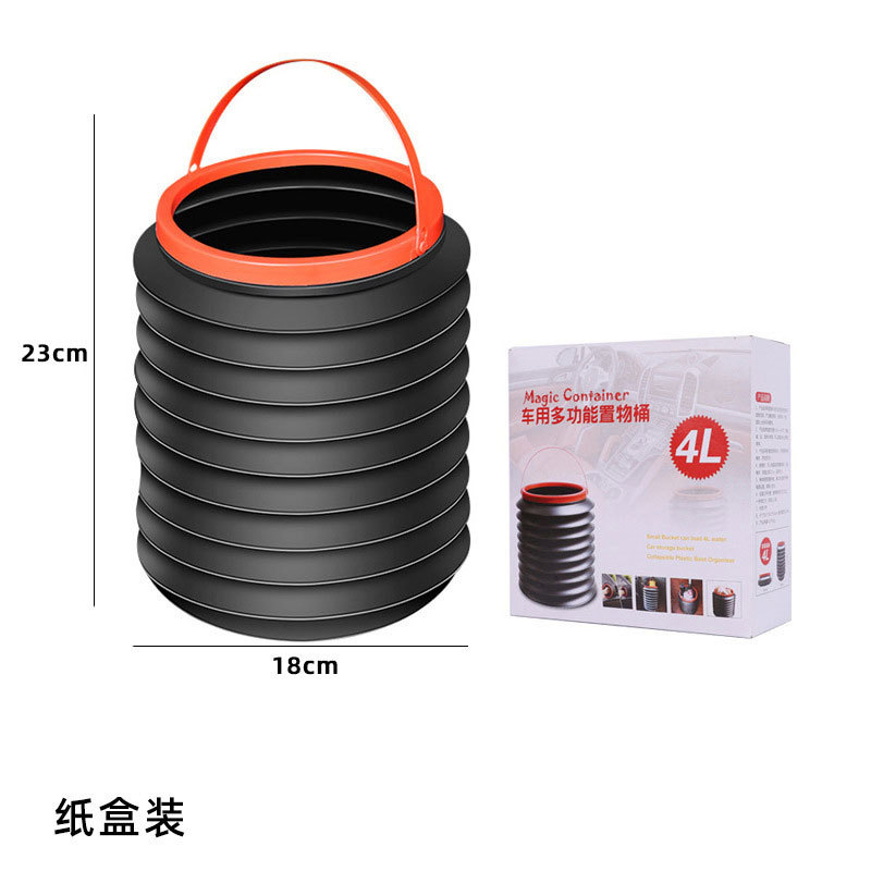 Folding Table for Car Trash Can Plastic 4L Large Capacity Multi-Functional Travel & Outdoor Trash Can for Car